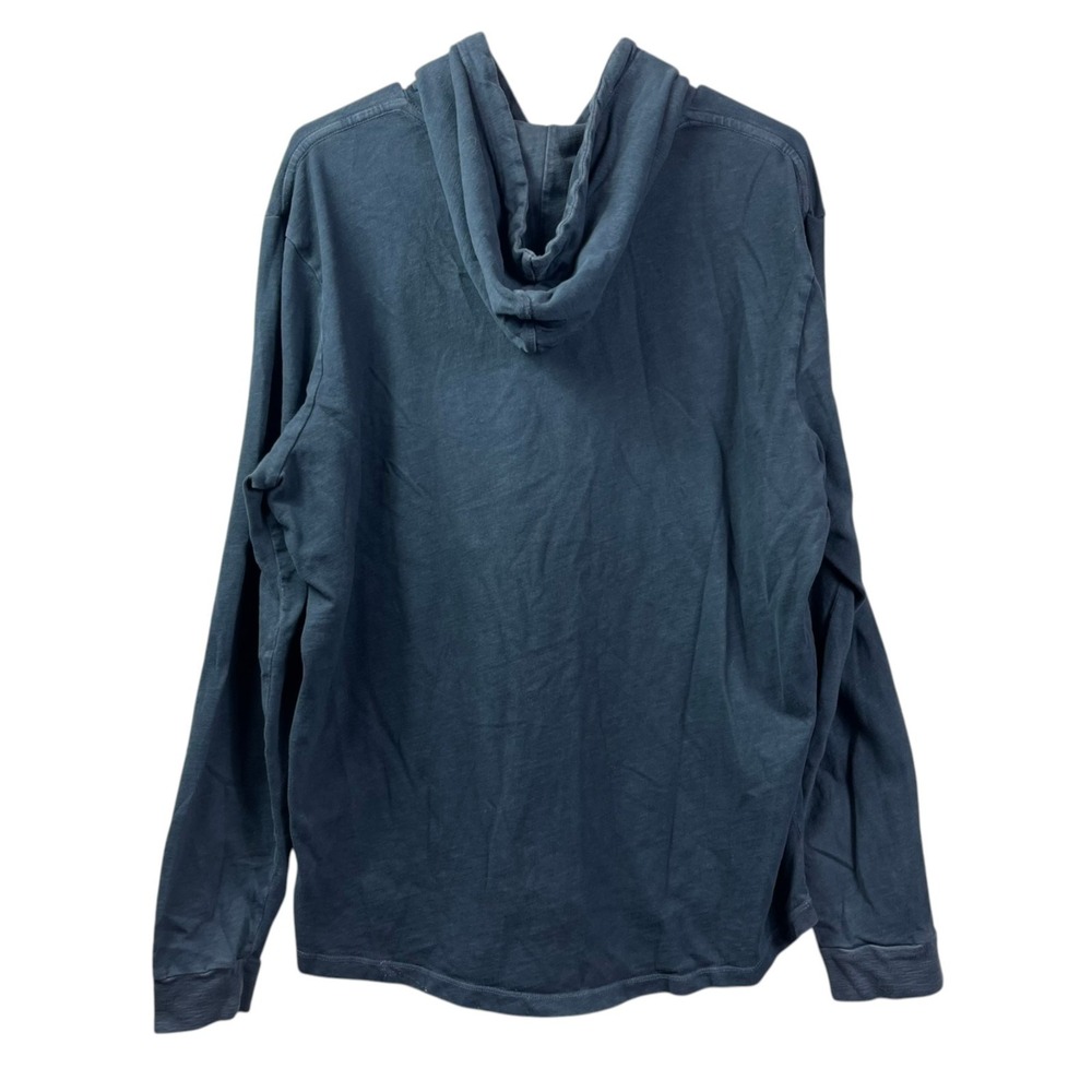 Marine Layer Hooded Long Sleeve Shirt Mens Large Blue Gray Cotton - Picture 3 of 7